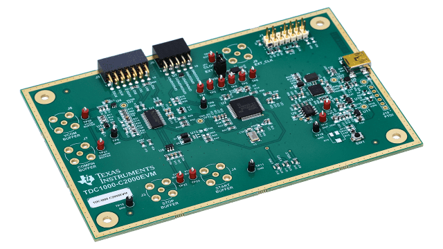 TDC1000-C2000EVM Ultrasonic Sensing for Level and Concentration Measurement Evaluation Module angled board image