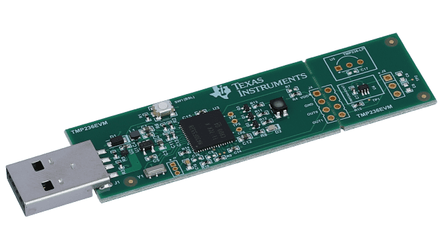 TMP236EVM TMP236 Low Power Analog Temperature Sensor Evaluation Module angled board image