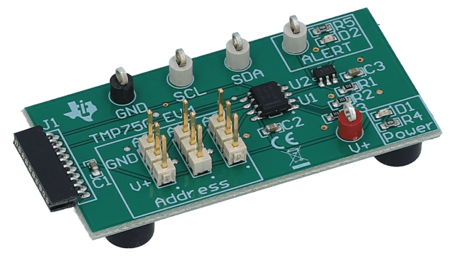 TMP75BEVM TMP75B Evaluation Module for Digital Output Temperature Sensor angled board image