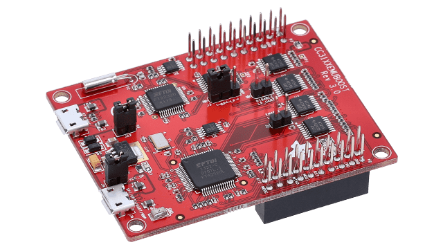CC31XXEMUBOOST Advanced Emulation BoosterPack for SimpleLink Wi-Fi CC3100 BoosterPack plug-in module angled board image