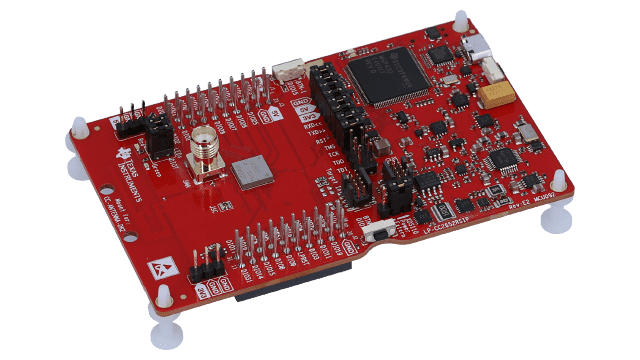 LP-CC2652RSIP SimpleLink™ multi-protocol CC2652RSIP wireless module LaunchPad™ development kit angled board image