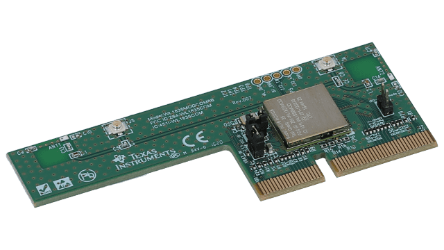 WL1835MODCOM8B WiLink™ 8 Module 2.4 GHz WiFi + Bluetooth COM8 Kit for Sitara angled board image