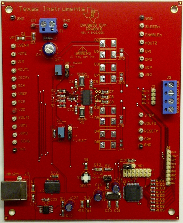 DRV8818EVM DRV8818 Evaluation Module top board image