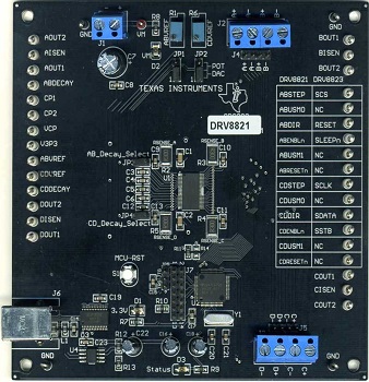 DRV8821EVM DRV8821 Evaluation Module top board image