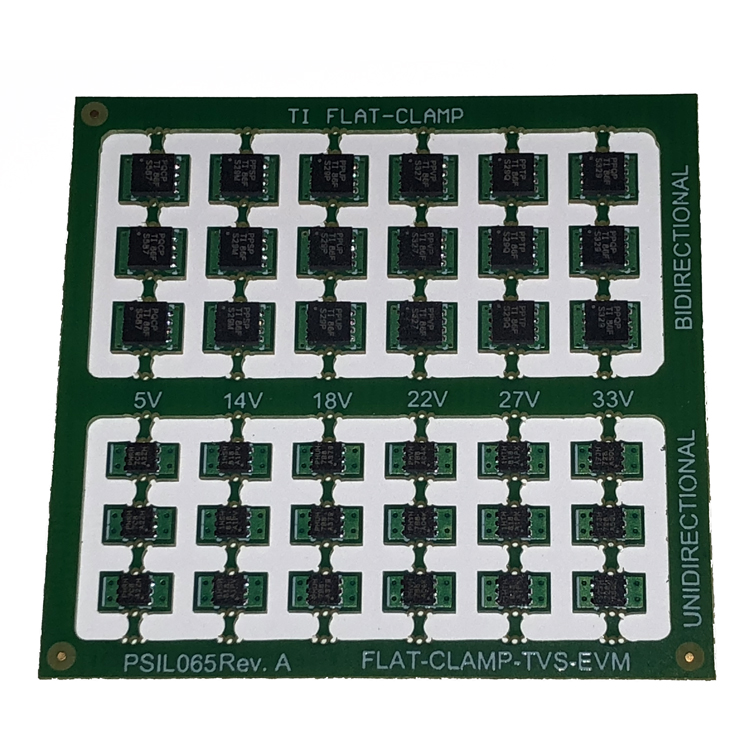FLAT-CLAMP-TVS-EVM TVSxx0x Precision Surge Protection Diode Adaptor Board Evaluation Module top board image