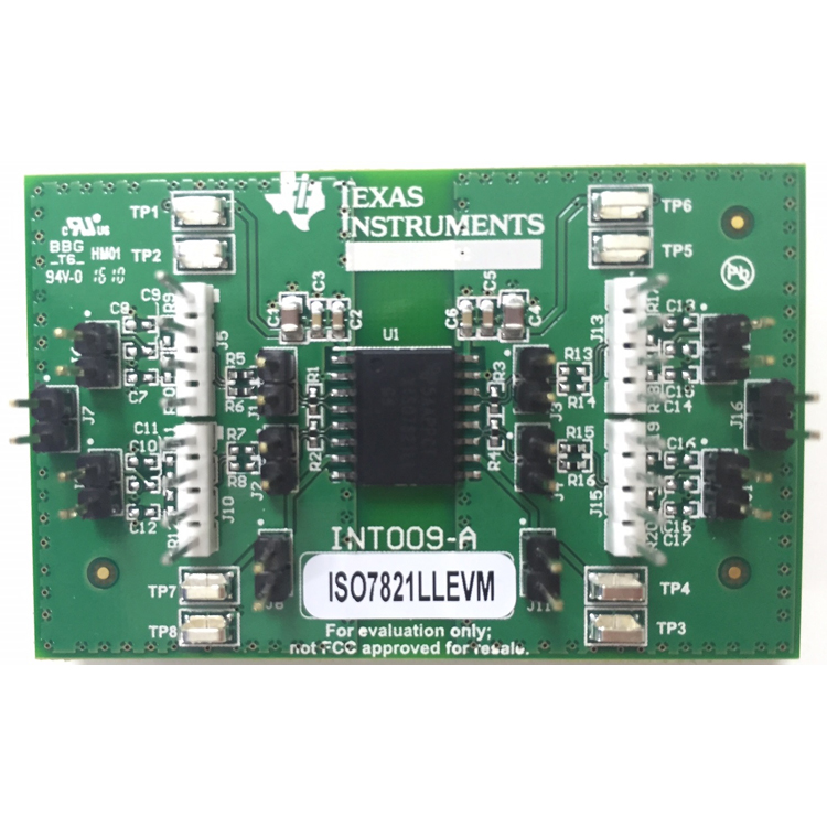 ISO7821LLEVM 高性能絶縁型デュアル LVDS 双方向バッファの評価モジュール top board image