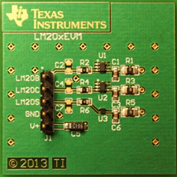 LM20XEVM LM20xEVM board for analog temperature sensors LM20B, LM20C & LM20S top board image