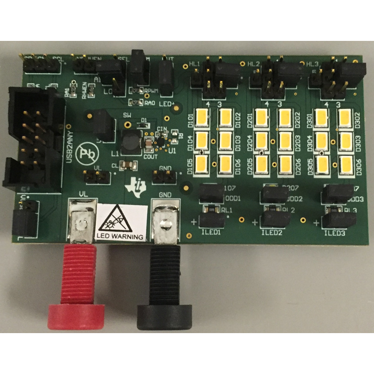 LM36923HEVM LM36923H 高效三灯串白色 LED 驱动器评估模块 top board image