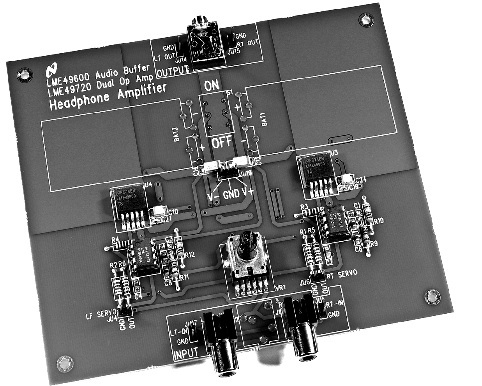 LME49600TSBD LME49600 헤드폰 증폭기 평가 보드 top board image