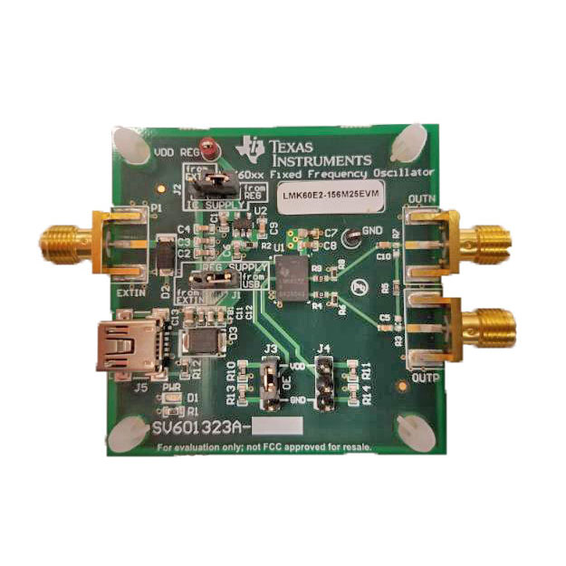 LMK60E2-156M25EVM LMK60xx Low-Jitter Single-Output Fixed Frequency Oscillator Evaluation Module top board image