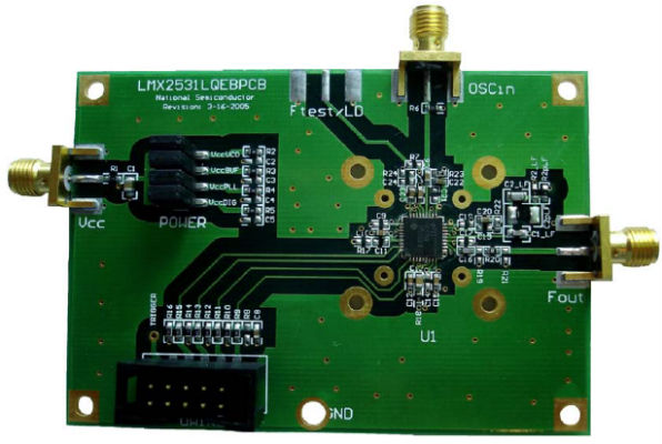 LMX25312080EVAL/NOPB High Performance Frequency Synthesizer System with Integrated VCO top board image