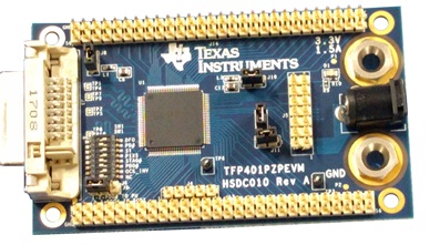 TFP401PZPEVM TFP401 165-MHz TMDS DVI receiver/deserializer & Panelbus™ integrated circuit evaluation module top board image