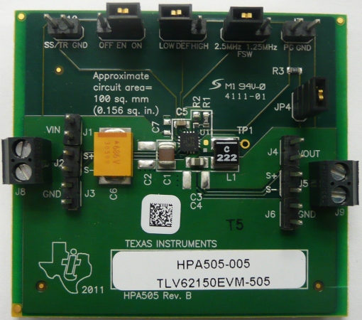 TLV62150EVM-505 TLV62150EVM-505 Evaluation Module top board image