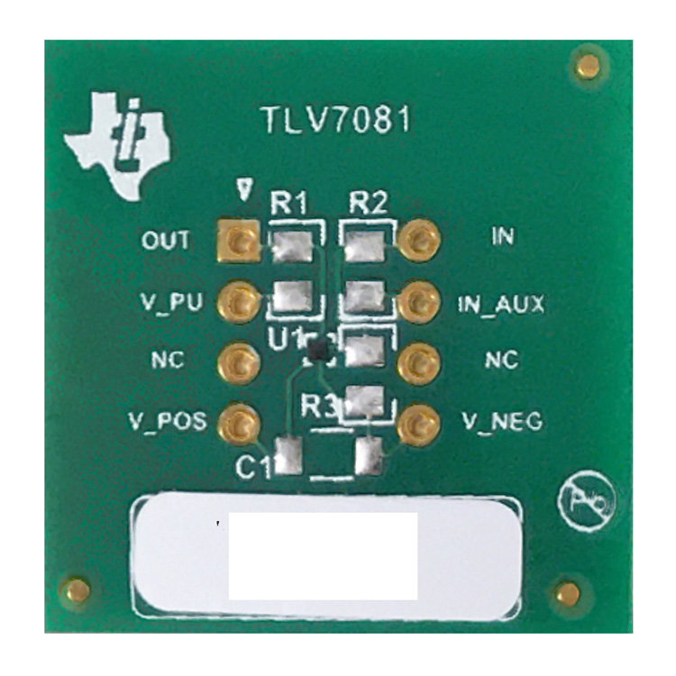 TLV7081EVM TLV7081 Nanopower-Komparator-Evaluierungsmodul-Breakout-Board top board image