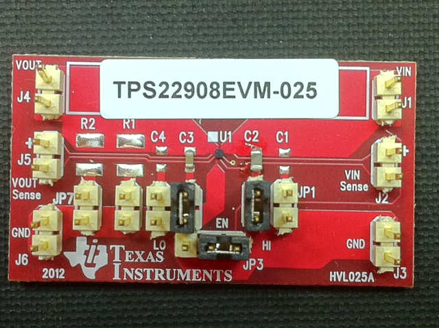 TPS22908EVM-025 TPS22908EVM-025 Evaluation Module top board image