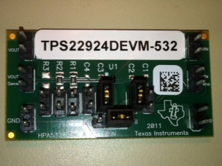 TPS22924DEVM-532 TPS22924D Ultra-Low On-Resistance Load Switch Evaluation Module top board image
