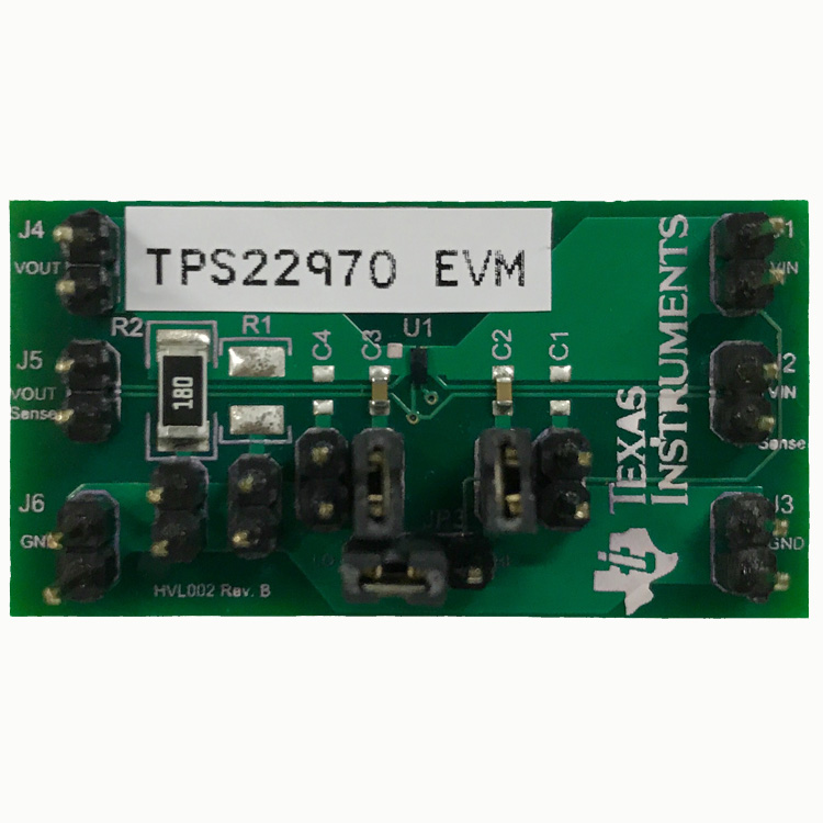 TPS22970EVM TPS22970 3.6V, 4A, 5.3mΩ On-Resistance Load Switch Evaluation Module top board image