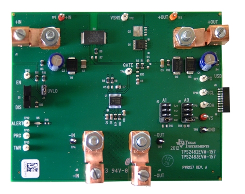 TPS2483EVM-157 TPS2483 Evaluation Module top board image