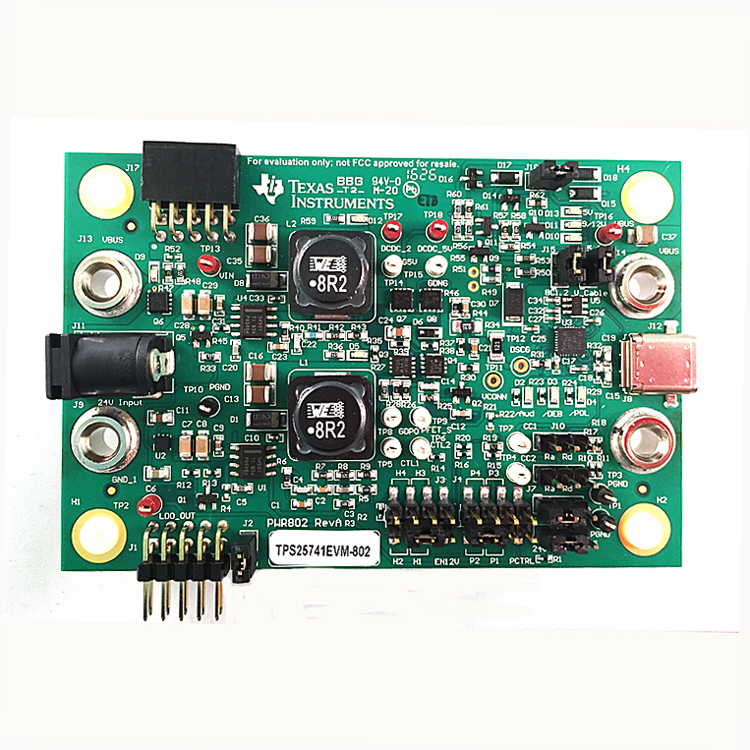 TPS25741EVM-802 TPS25741 Evaluation Module with Power Multiplexer and Port Power Management Capabilities top board image