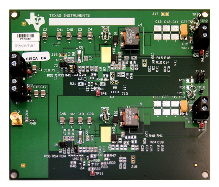 TPS50601SPEVM-D TPS50601SP EVM デュアル動作 top board image