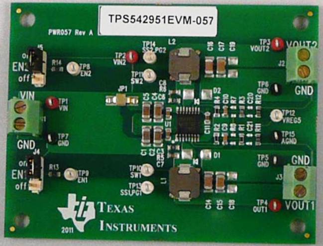 TPS542951EVM-057 TPS542951 Evaluation Module top board image