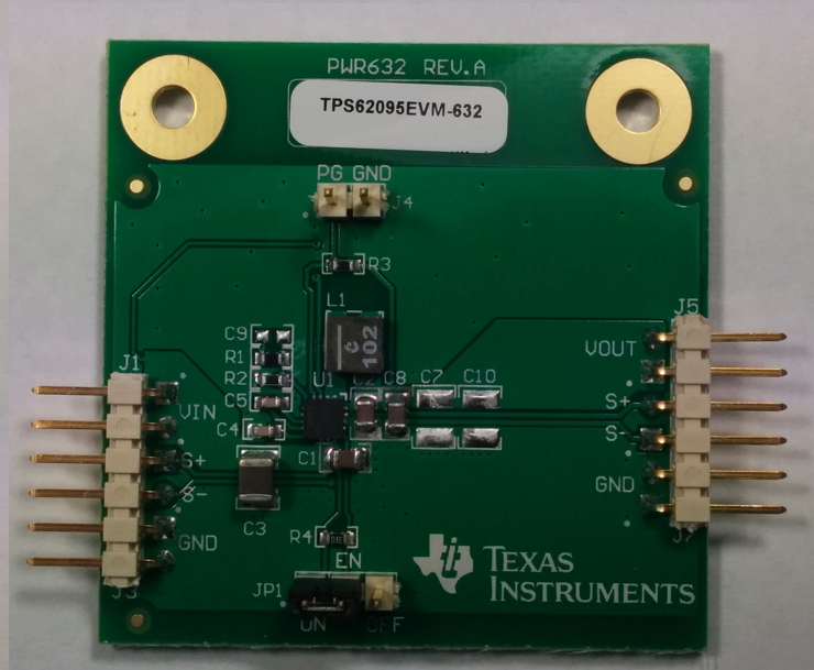 TPS62095EVM-632 4A Synchronous Step-down Converter Evalution Module top board image