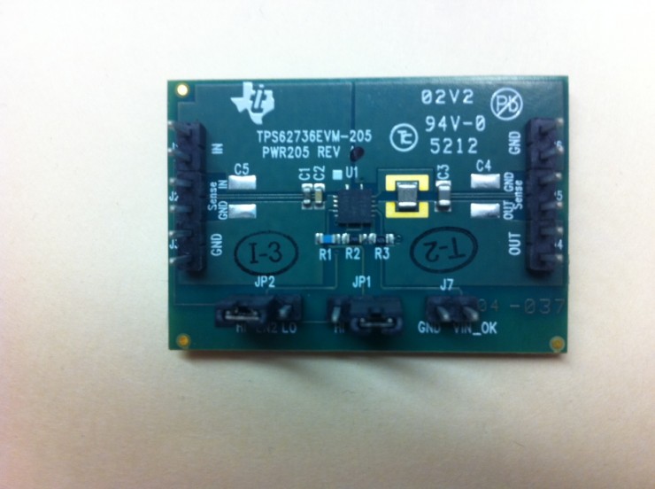TPS62736EVM-205 TPS62736EVM-205 Programmable Output Nanopower Buck Converter with 50mA Load Evaluation Module Board top board image