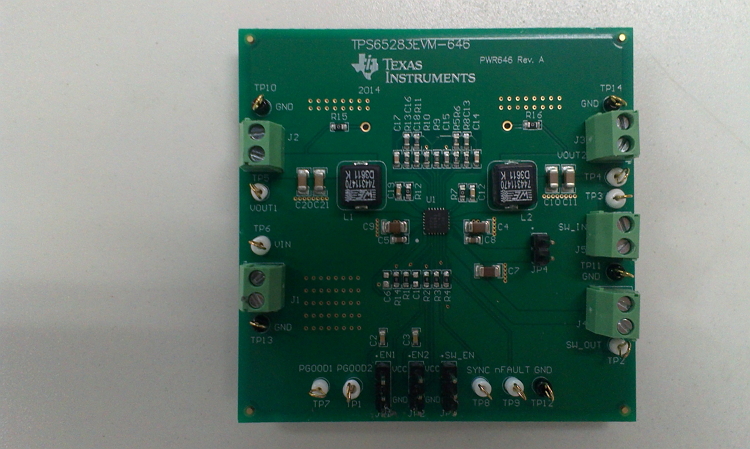 TPS65283EVM-646 TPS65283EVM Evaluation Module top board image