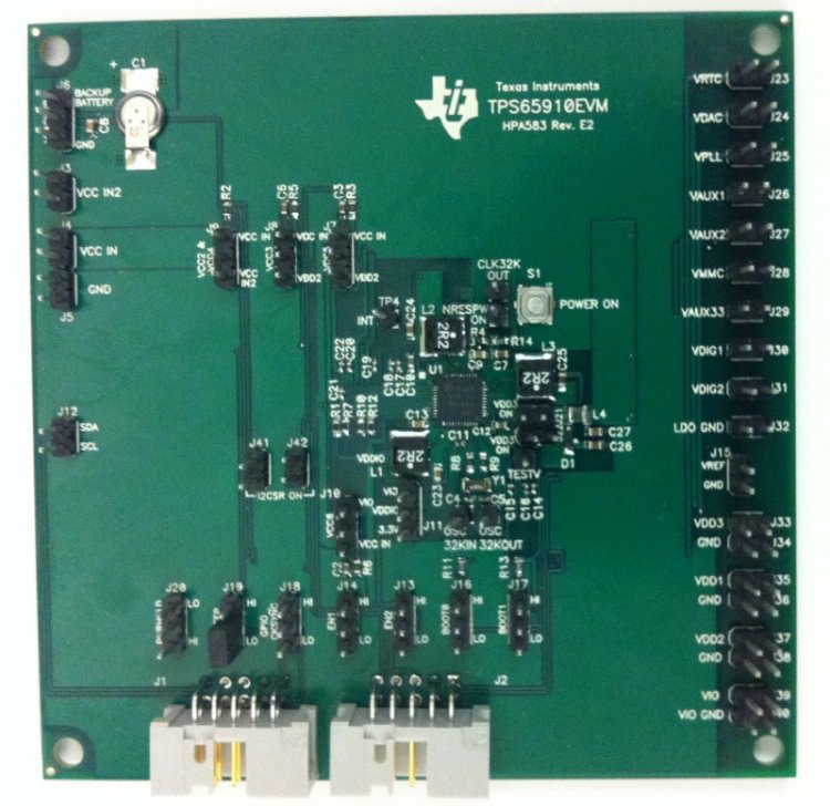 TPS65910A3EVM-583 TPS65910A3 Evaluation Module top board image