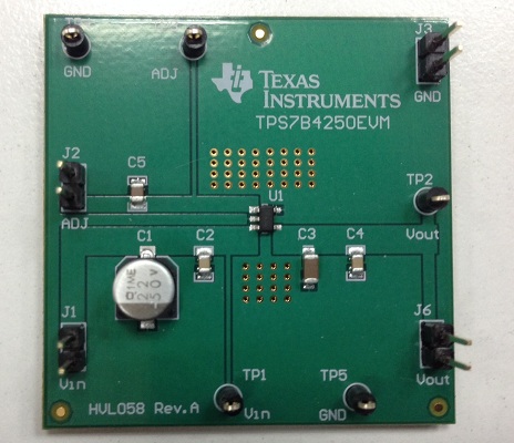 TPS7B4250EVM TPS7B4250QDBVRQ1 トラッキング LDO 評価基板 top board image