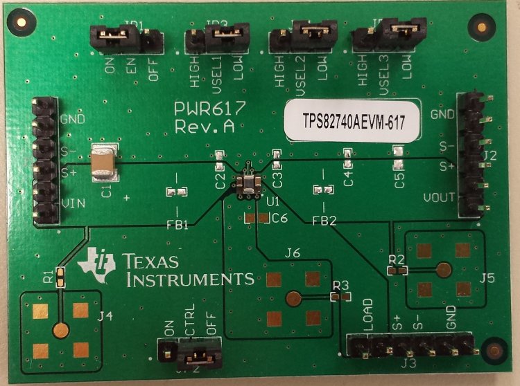 TPS82740AEVM-617 TPS82740ASIP 超低 Iq、完全統合型降圧コンバータ用評価モジュール top board image