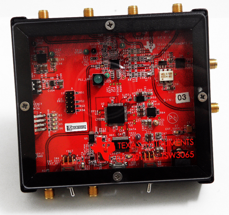 TSW3065EVM TSW3065 Standalone Local Oscillator Source Evaluation Module top board image