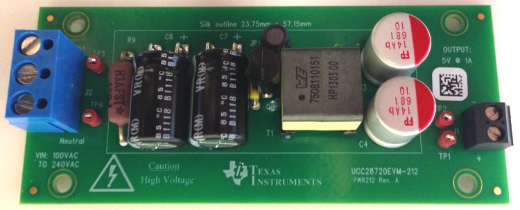 UCC28720EVM-212 UCC28720EVM-212 5W 評価モジュール、USB オフライン・アダプタ用 top board image