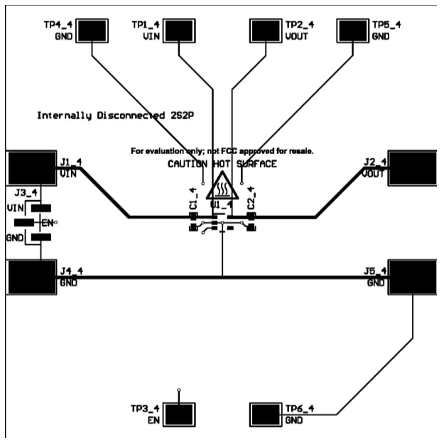  TLV755P (SOT-23) の内部的に切断された上層