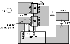 LM3150 Buck controller dc-dc Converter, PCB Layout, Power Stage LM3150 LM3150_PCB_Layout.gif