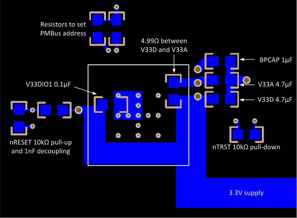 UCD90160A layout_02_slvsac8.gif