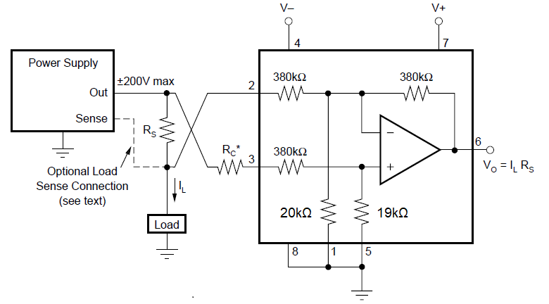 INA117 Measuring Power Supply Output
                    Current