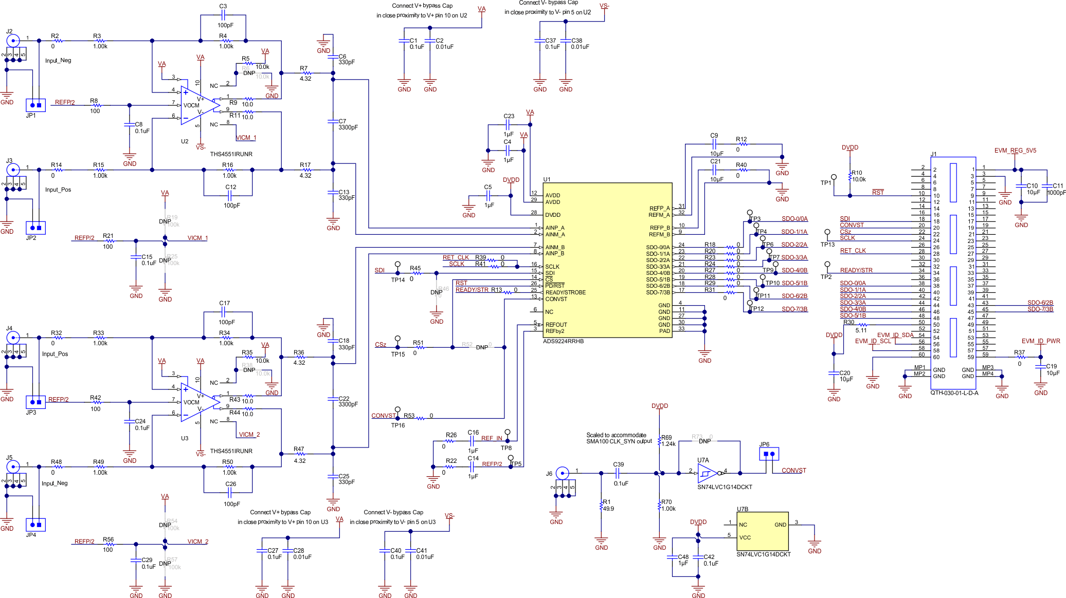  ADS9224REVM Schematic Diagram 1