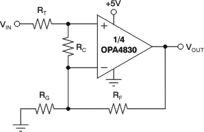 OPA4830 Compensated Noninverting Amplifier