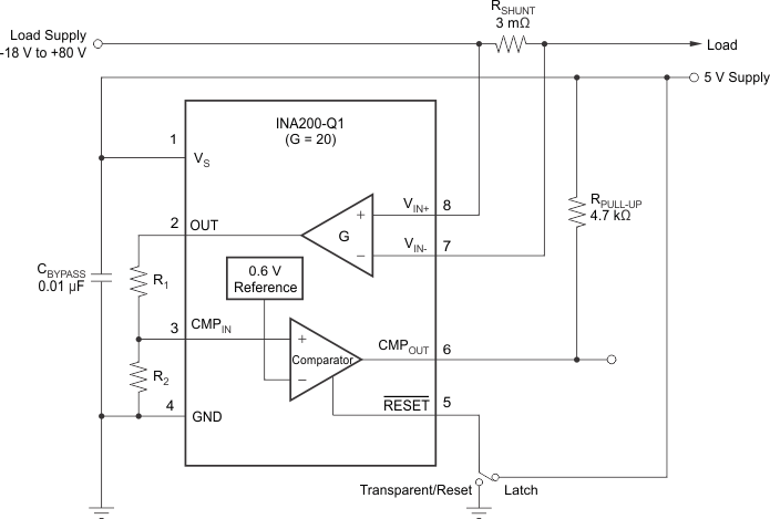 INA200-Q1 INA201-Q1 INA202-Q1 INA200-Q1 Basic Connections