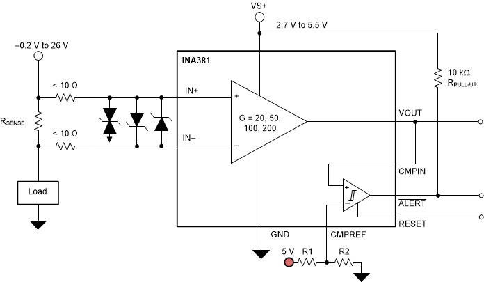 INA381 ina381-transient-protection-using-a-single-transorb-and-input-clamps.gif