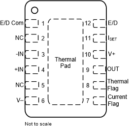 OPA598 DNT Package, 12-Pin WSON (Top View)
