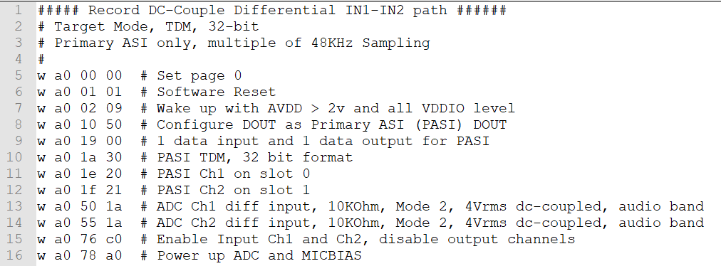  Differential DC-Coupled Register Setting