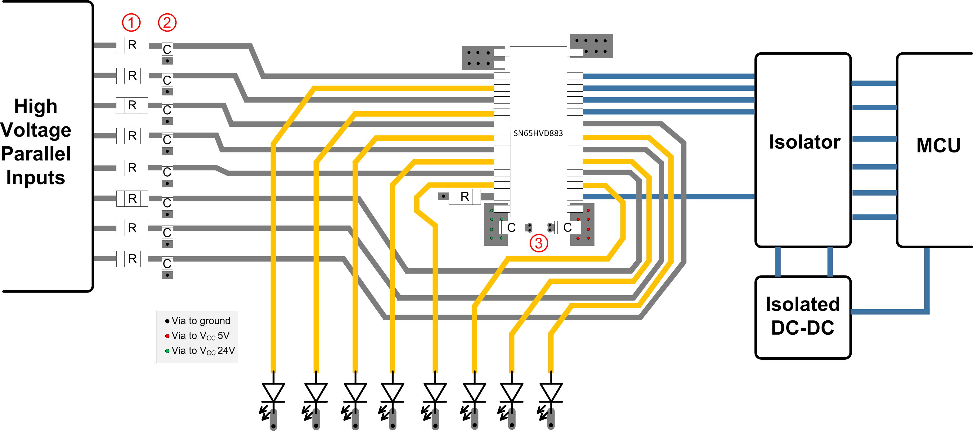 SN65HVS883 layout_example_slasee6.gif