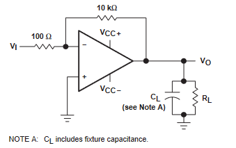 TLE2061 TLE2061A TLE2062 TLE2062A TLE2064 TLE2064A TLE2061M TLE2061AM TLE2061BM TLE2062M TLE2062AM TLE2062BM TLE2064M TLE2064AM TLE2064BM Unity-Gain Bandwidth and Phase-Margin Test
                                                  Circuit