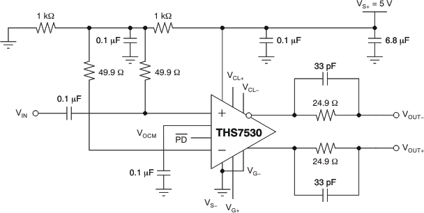THS7530-Q1 ai_dc_singend_dc_diff_out_los405.gif