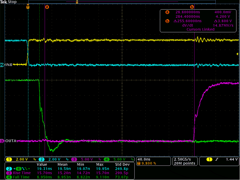 UCC21520-Q1 Zoomed-In Bench Test
Waveform UCC21520-Q1 Zoomed-In Bench Test
Waveform