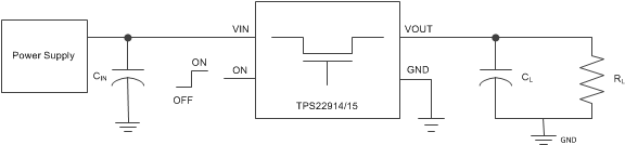 TPS22914B TPS22914C TPS22915B TPS22915C Simplified Schematic