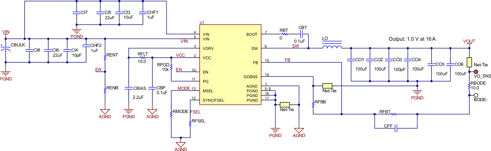 TPS543A26T 12V Input, 1.0V Output,
                                                  1MHz Schematic