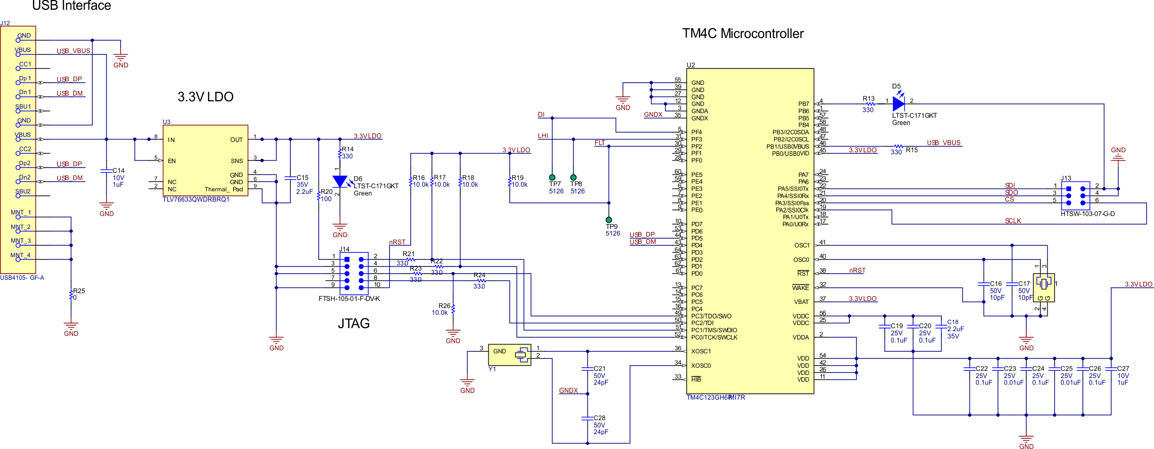TPS2HCS10-Q1 Motherboard Schematic - MCU